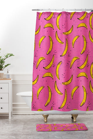 Holli Zollinger folka banana Shower Curtain And Mat
