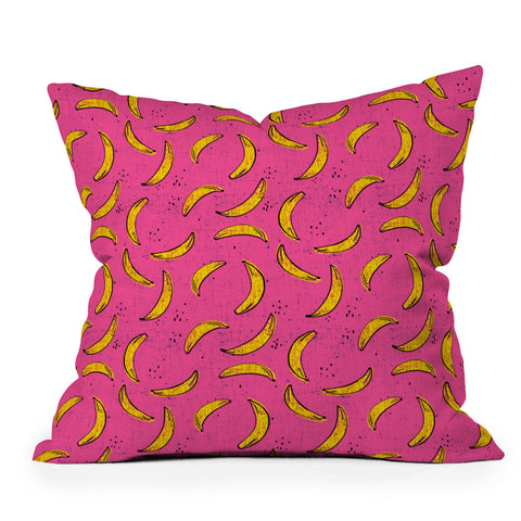 Holli Zollinger folka banana Throw Pillow