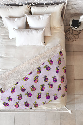 Holli Zollinger folka pineapple Fleece Throw Blanket