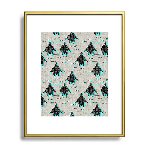 Holli Zollinger folka turtle Metal Framed Art Print