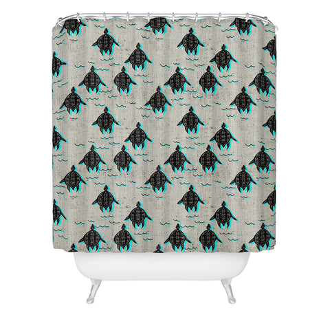 Holli Zollinger folka turtle Shower Curtain