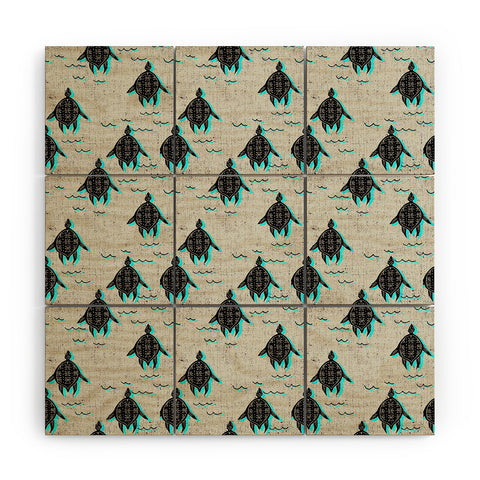 Holli Zollinger folka turtle Wood Wall Mural