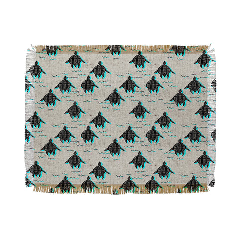 Holli Zollinger folka turtle Throw Blanket