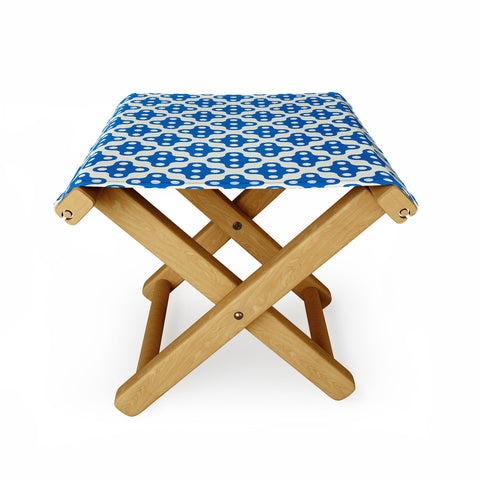 Holli Zollinger Four Dot Blue Folding Stool