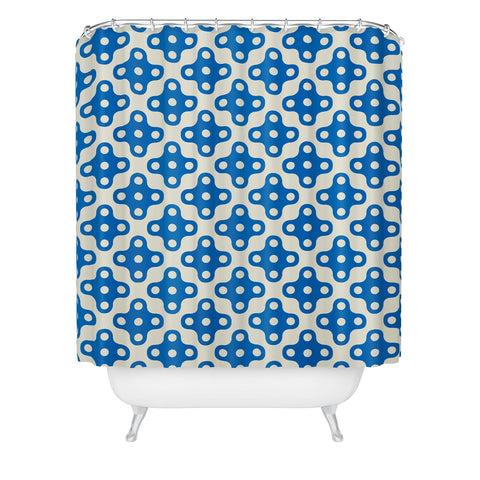 Holli Zollinger Four Dot Blue Shower Curtain