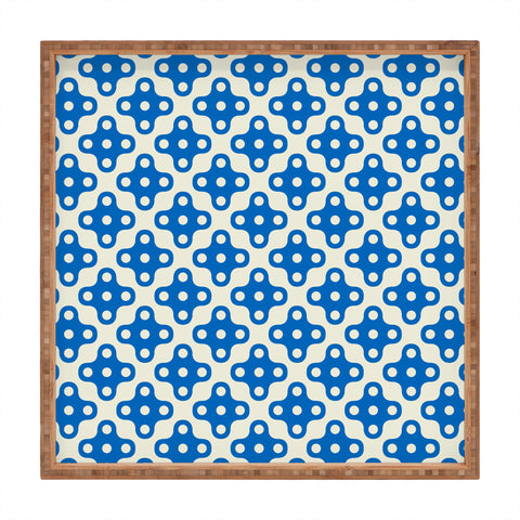 Holli Zollinger Four Dot Blue Square Tray