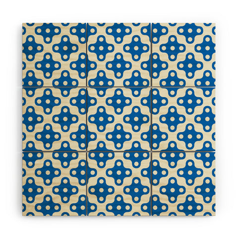Holli Zollinger Four Dot Blue Wood Wall Mural