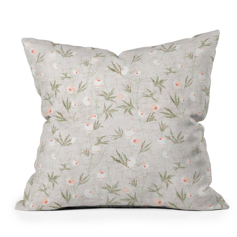 Holli Zollinger FRENCH LINEN ANEMONE LIGHT Throw Pillow