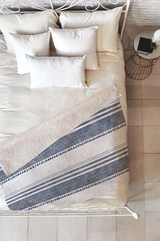 Holli Zollinger FRENCH LINEN CHAMBRAY TASSEL Fleece Throw Blanket