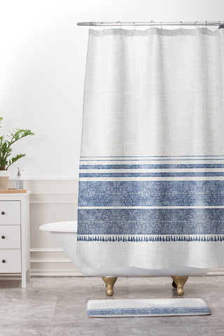 Holli Zollinger FRENCH LINEN CHAMBRAY TASSEL Shower Curtain And Mat