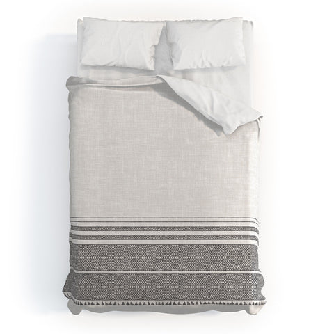 Holli Zollinger FRENCH LINEN CHARCOAL TASSEL Duvet Cover