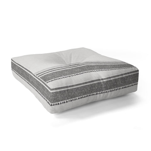 Holli Zollinger FRENCH LINEN CHARCOAL TASSEL Floor Pillow Square