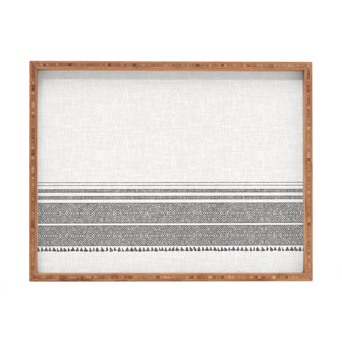 Holli Zollinger FRENCH LINEN CHARCOAL TASSEL Rectangular Tray