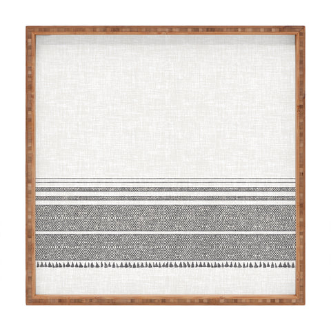 Holli Zollinger FRENCH LINEN CHARCOAL TASSEL Square Tray