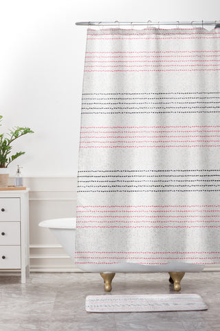 Holli Zollinger FRENCH LINEN GEO STRIPE Shower Curtain And Mat