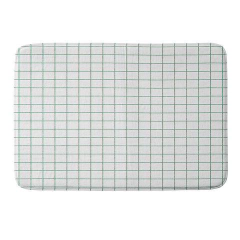 Holli Zollinger FRENCH LINEN GRID EMERALD Memory Foam Bath Mat