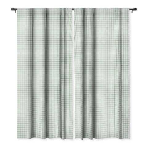 Holli Zollinger FRENCH LINEN GRID EMERALD Blackout Window Curtain