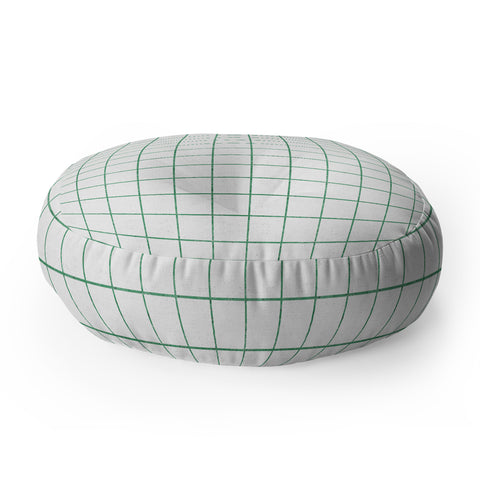Holli Zollinger FRENCH LINEN GRID EMERALD Floor Pillow Round