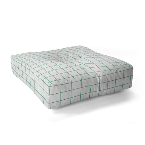 Holli Zollinger FRENCH LINEN GRID EMERALD Floor Pillow Square