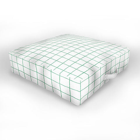 Holli Zollinger FRENCH LINEN GRID EMERALD Outdoor Floor Cushion
