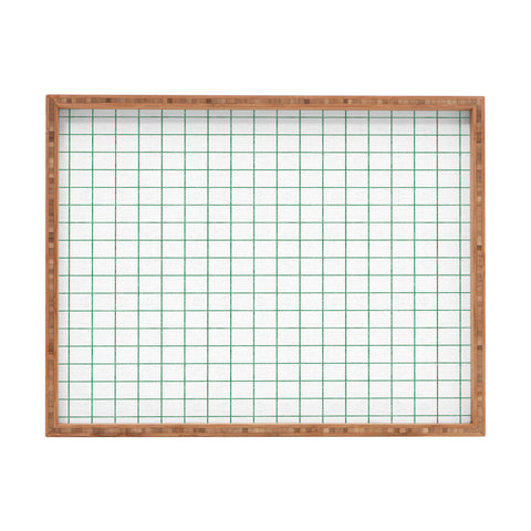 Holli Zollinger FRENCH LINEN GRID EMERALD Rectangular Tray