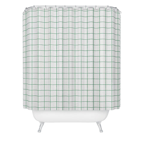 Holli Zollinger FRENCH LINEN GRID EMERALD Shower Curtain