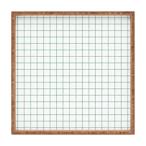 Holli Zollinger FRENCH LINEN GRID EMERALD Square Tray