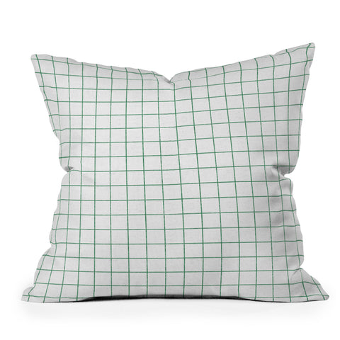 Holli Zollinger FRENCH LINEN GRID EMERALD Throw Pillow