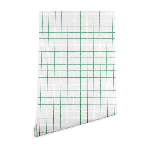 Holli Zollinger FRENCH LINEN GRID EMERALD Wallpaper
