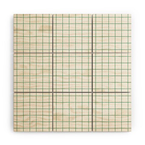 Holli Zollinger FRENCH LINEN GRID EMERALD Wood Wall Mural