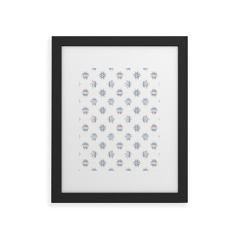 Holli Zollinger FRENCH LINEN IKAT DOT Framed Art Print