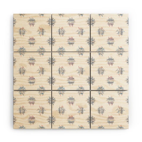 Holli Zollinger FRENCH LINEN IKAT DOT Wood Wall Mural