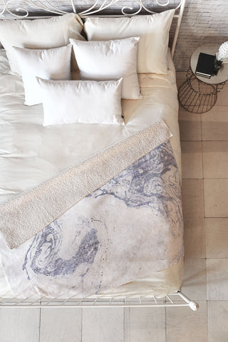 Holli Zollinger FRENCH LINEN MARBLE Fleece Throw Blanket