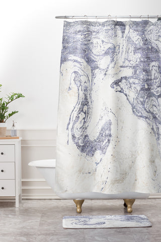 Holli Zollinger FRENCH LINEN MARBLE Shower Curtain And Mat