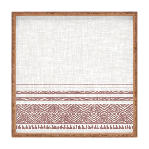 Holli Zollinger FRENCH LINEN SANDSTONE TASSEL Square Tray