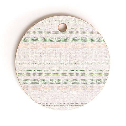 Holli Zollinger FRENCH LINEN STRIPE BLUSH Cutting Board Round