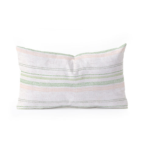 Holli Zollinger FRENCH LINEN STRIPE BLUSH Oblong Throw Pillow
