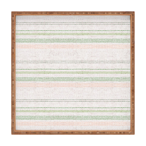 Holli Zollinger FRENCH LINEN STRIPE BLUSH Square Tray