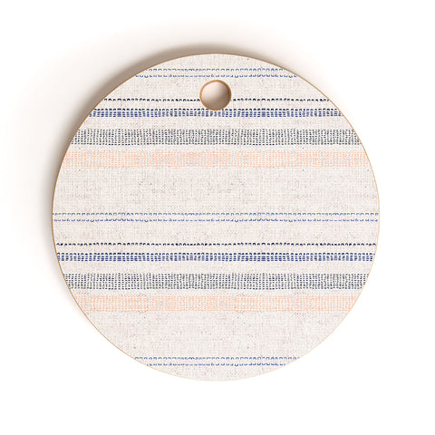 Holli Zollinger FRENCH LINEN STRIPE NAVY Cutting Board Round
