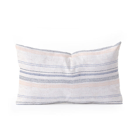 Holli Zollinger FRENCH LINEN STRIPE NAVY Oblong Throw Pillow