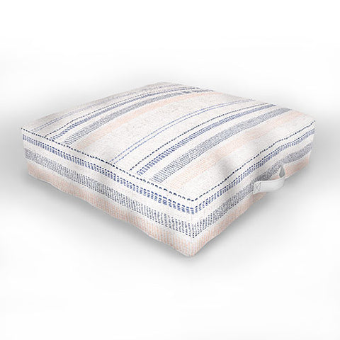 Holli Zollinger FRENCH LINEN STRIPE NAVY Outdoor Floor Cushion