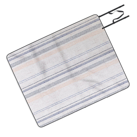Holli Zollinger FRENCH LINEN STRIPE NAVY Picnic Blanket