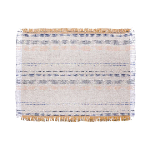 Holli Zollinger FRENCH LINEN STRIPE NAVY Throw Blanket