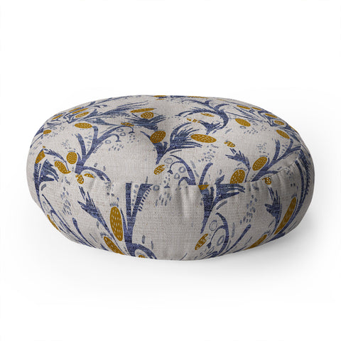 Holli Zollinger FRENCH LINEN THISTLE Floor Pillow Round