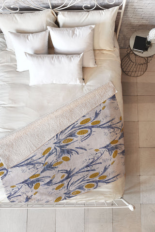 Holli Zollinger FRENCH LINEN THISTLE Fleece Throw Blanket