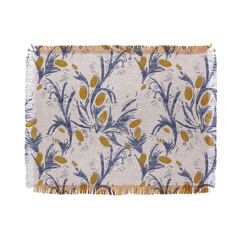Holli Zollinger FRENCH LINEN THISTLE Throw Blanket