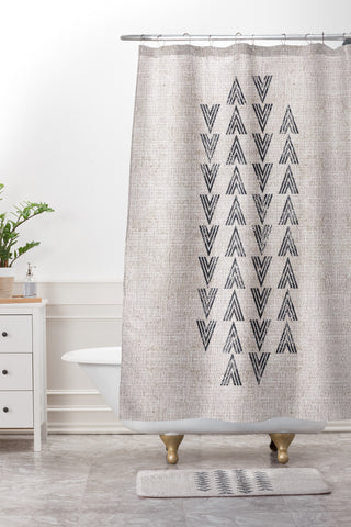 Holli Zollinger FRENCH LINEN TRI ARROW Shower Curtain And Mat