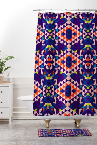 Holli Zollinger Geo Nomad Bright Shower Curtain And Mat