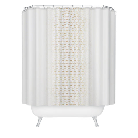 Holli Zollinger GOLD HONEYCOMB Shower Curtain