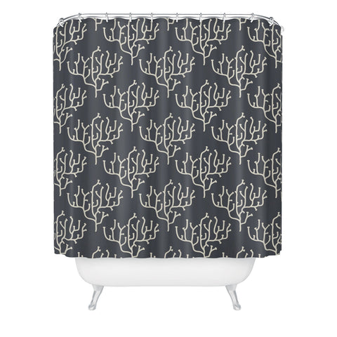 Holli Zollinger Grey Coral Shower Curtain